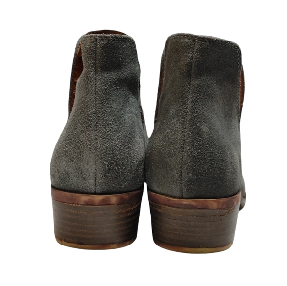 Lucky Brand Birtie Gray Suede Leather Ankle Boots Booties Women's Size 8.5 - Picture 4 of 8